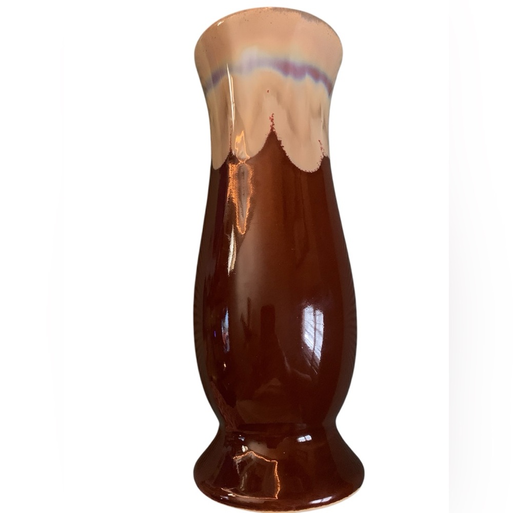 Vintage 1970s Mid Century Modern Large Drip Glaze Ceramic Vase 10"‎